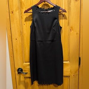 LOFT Black Scalloped Dress